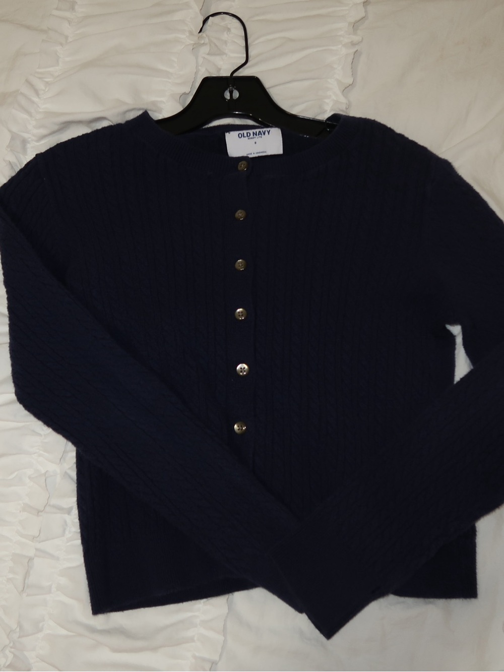 Old Navy Navy Cable-Knit Button-Front Cardigan